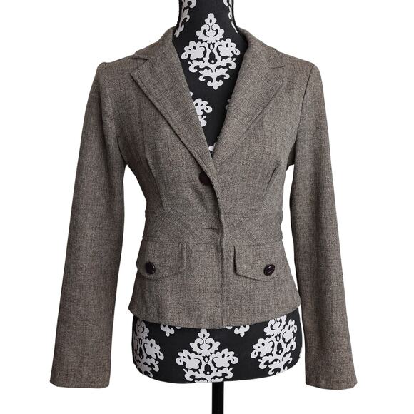 Charlotte Russe Jackets & Blazers - Women's Brown Retro Y2k Charlotte Russe Tweed 2-Button Career Blazer - Small